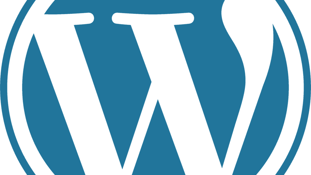 A blue wordpress logo