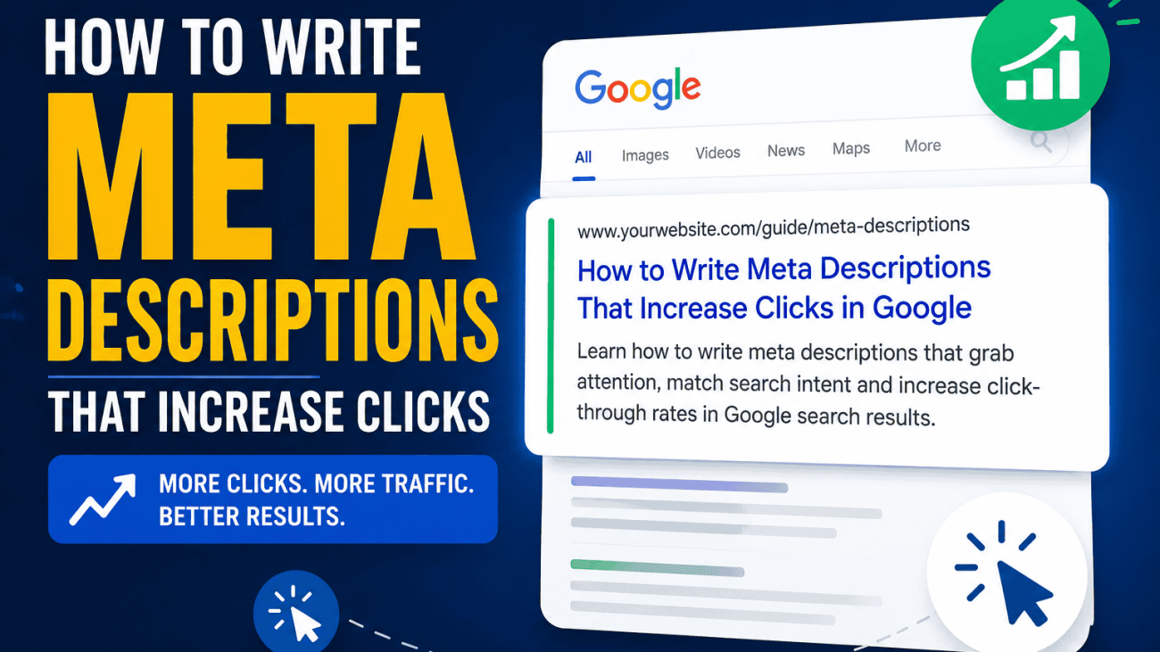 Learn how to write meta descriptions that improve click-through rates, reduce missed opportunities and attract more visitors from Google with practical examples and proven SEO advice.