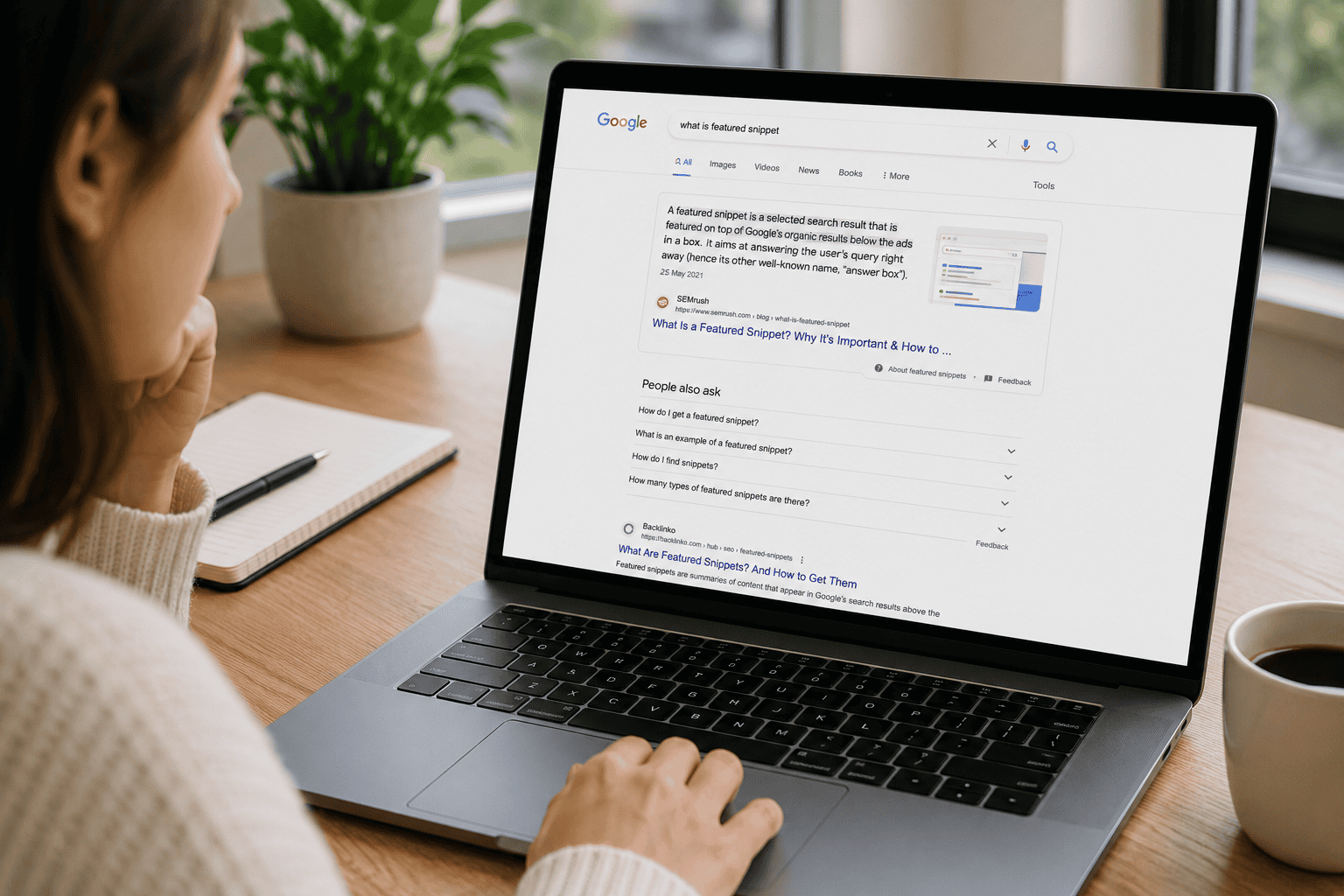 Google search results displaying a featured snippet above traditional organic listings