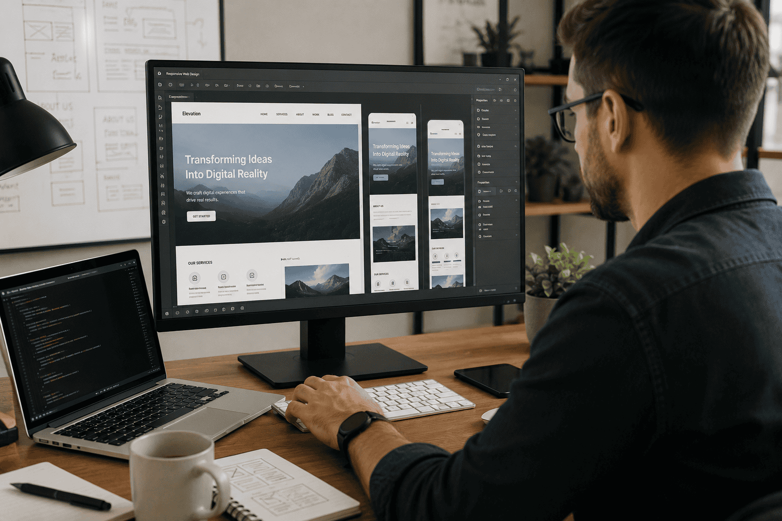 Modern minimalist homepage design
