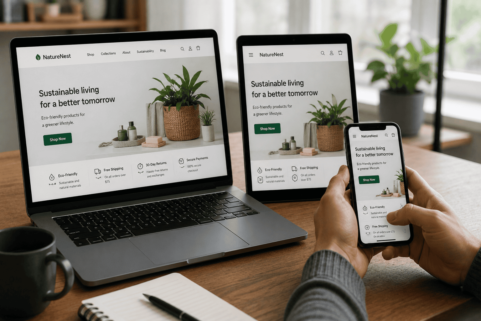 Responsive mobile-first layout