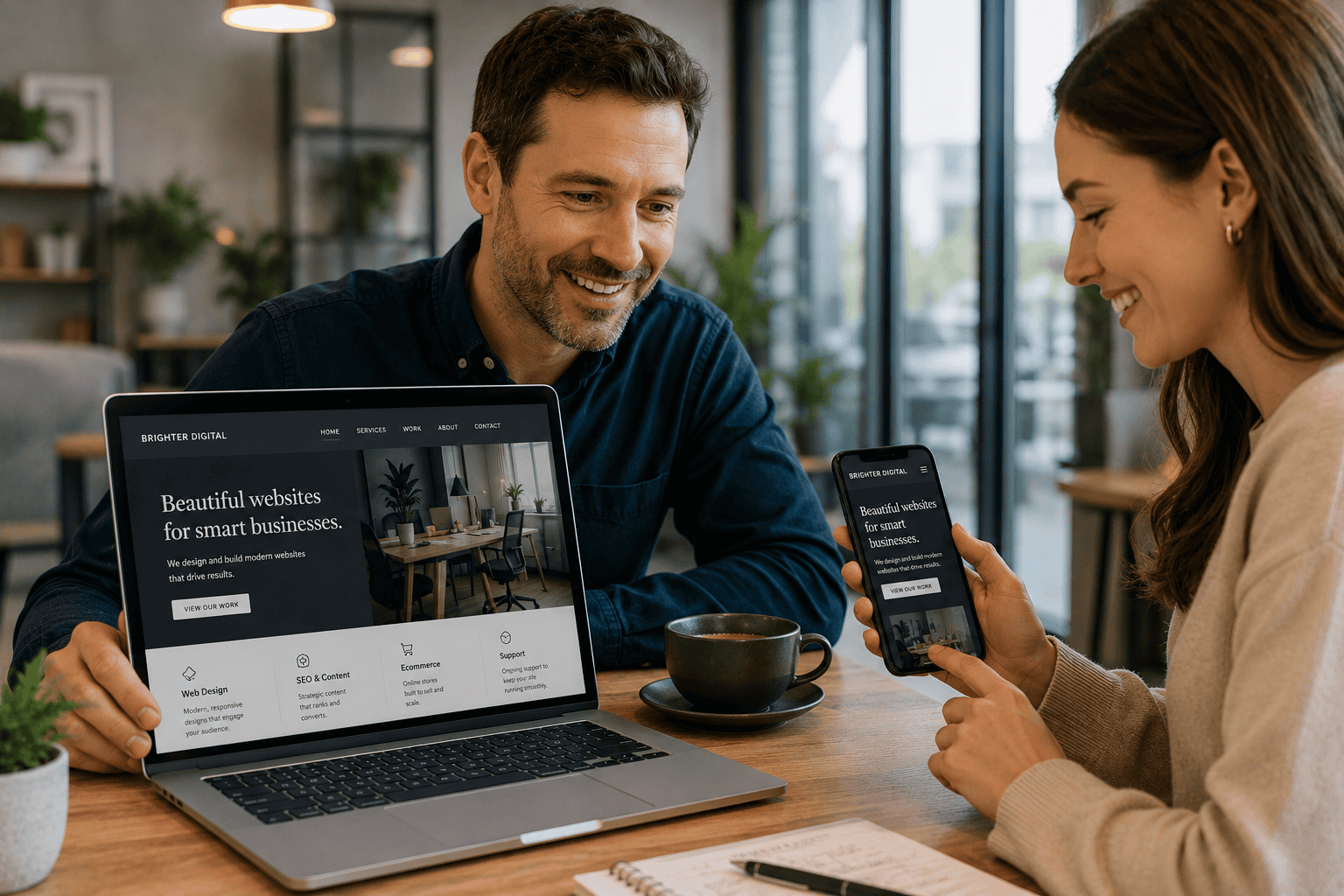 Modern ecommerce or service website with strong calls to action