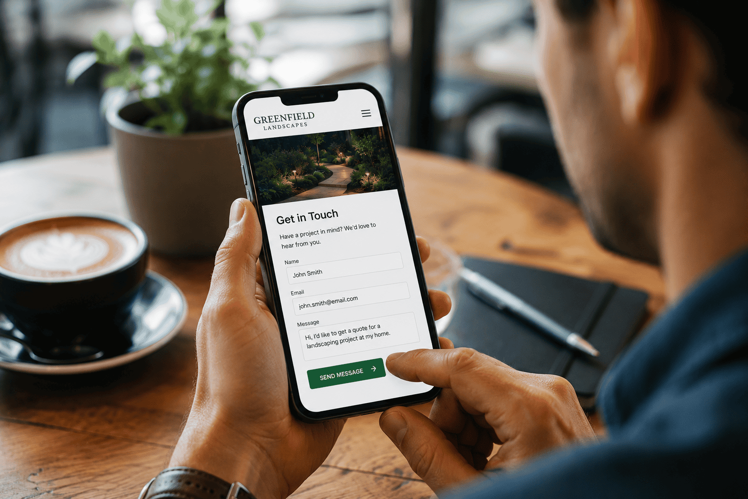 Customer successfully using a fast-loading website on a mobile device