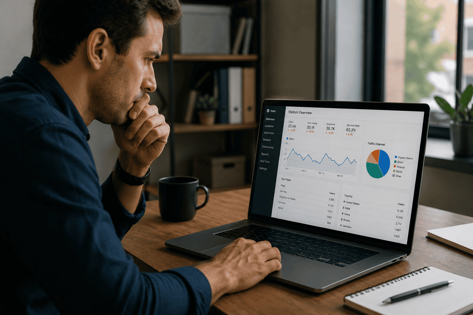 Website owner reviewing accurate visitor data after removing bot traffic