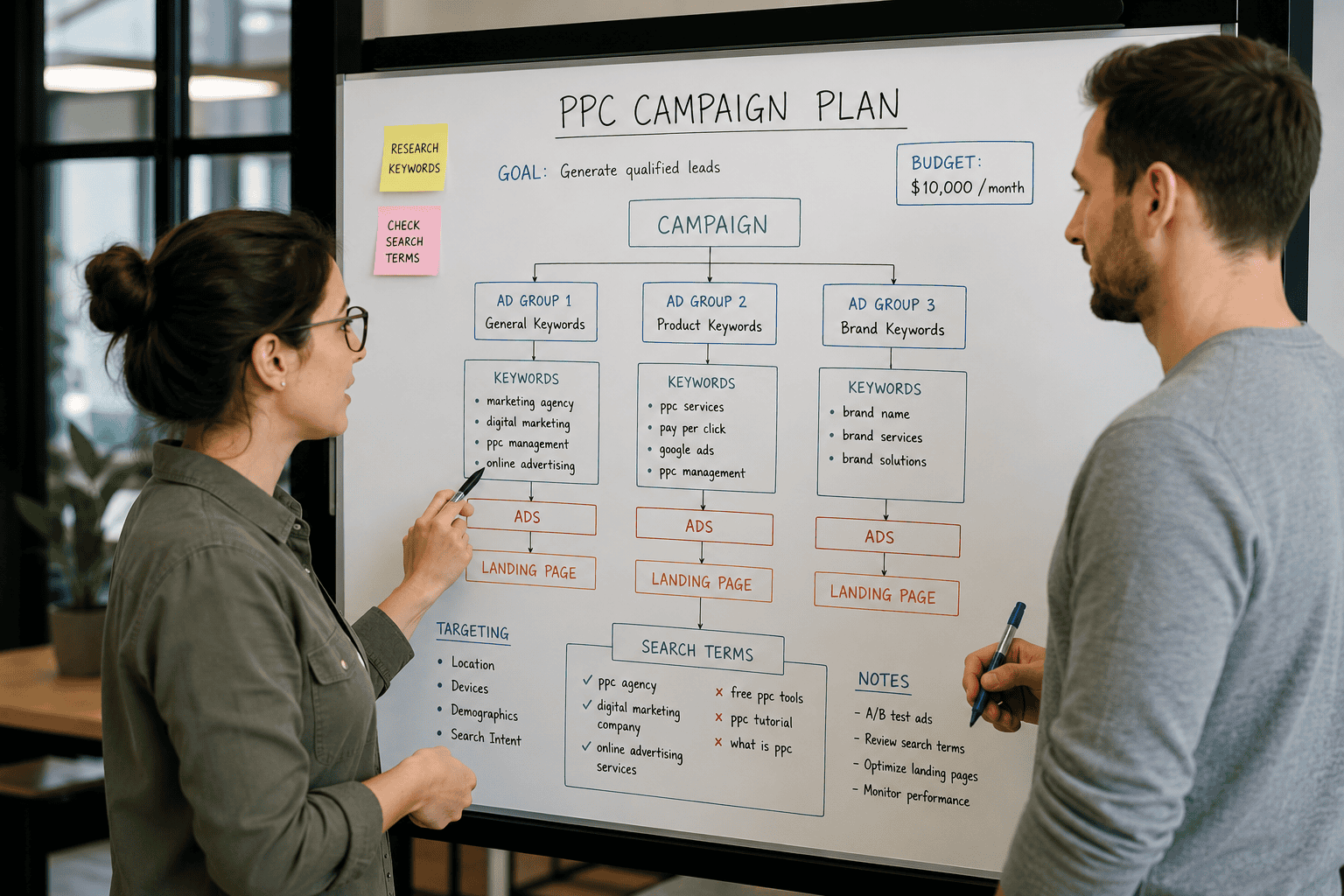 Planning keywords and campaign structure for a successful PPC advertising campaign