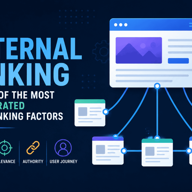 A visual illustration showing how internal linking connects pages across a website to improve crawlability, relevance, authority distribution and user journeys. The diagram highlights how strategic internal links help search engines discover content, understand topical relationships and support SEO performance.